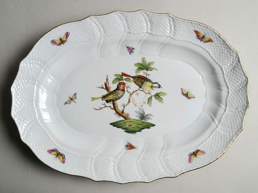 Rothschild Bird (RO) 13" Oval Serving Platter by Herend-1