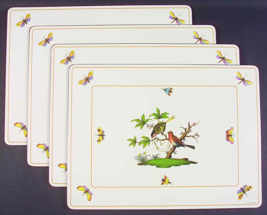 Rothschild Bird (RO) Corkboard Placemat - Set of 4 by Herend-1