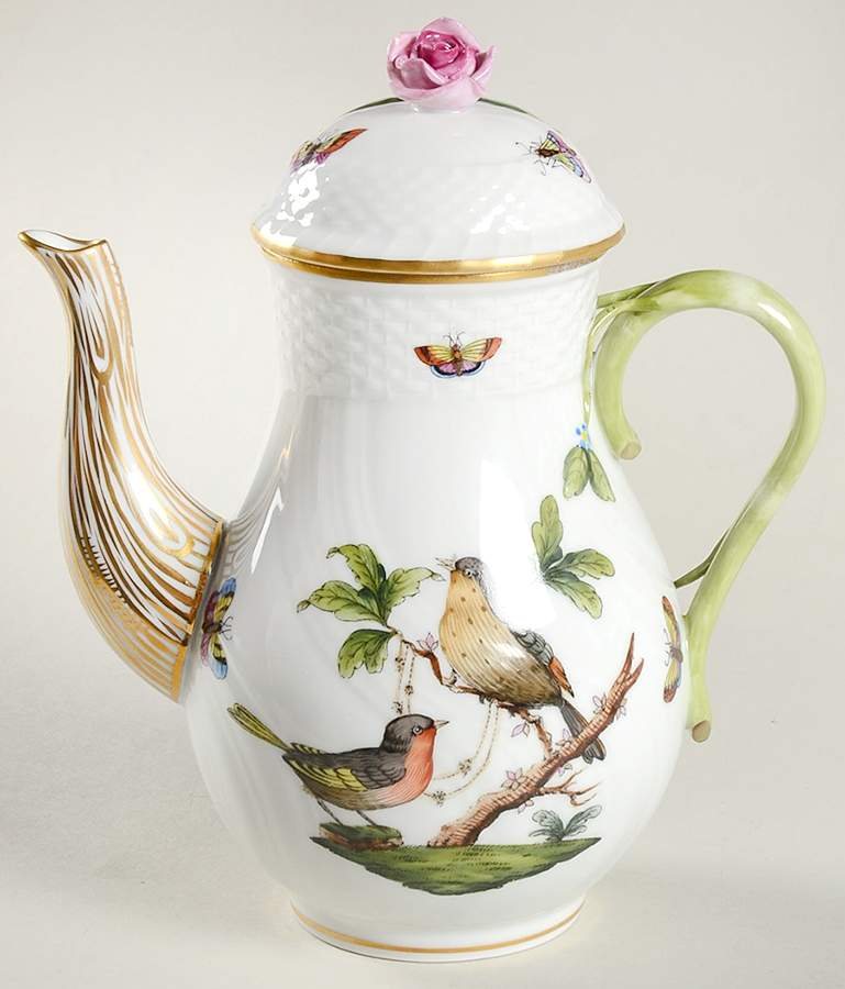 Rothschild Bird (RO) Small Coffee Pot & Lid by Herend-1