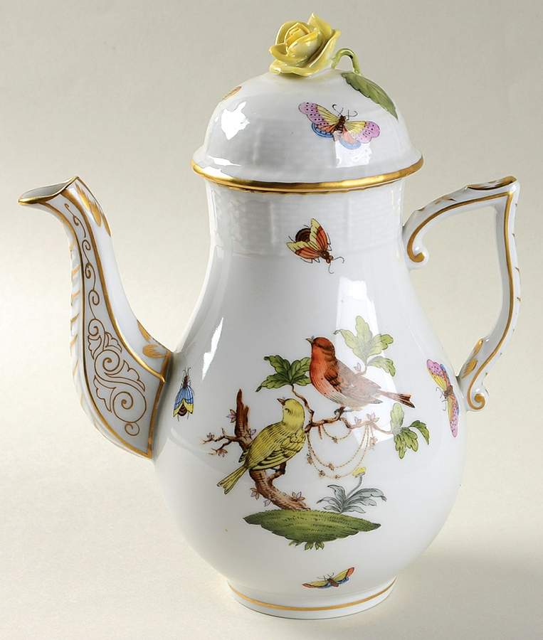 Rothschild Bird (RO) Small Coffee Pot & Lid by Herend-1