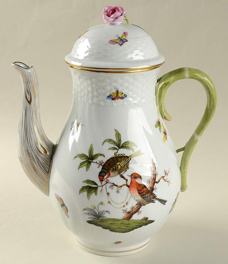 Rothschild Bird (RO) Coffee Pot & Lid by Herend-1