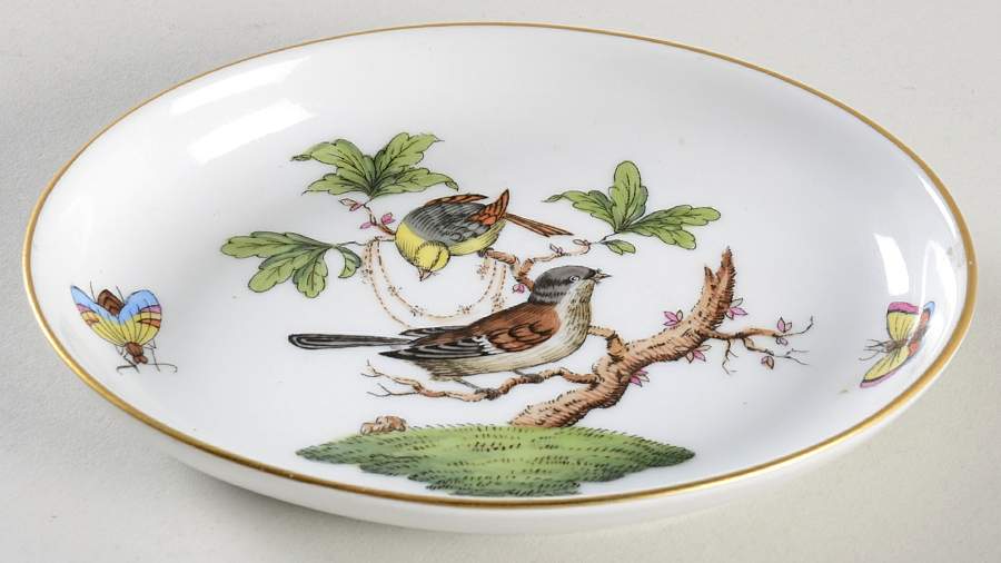 Rothschild Bird (RO) 4" Oval Ashtray by Herend-1