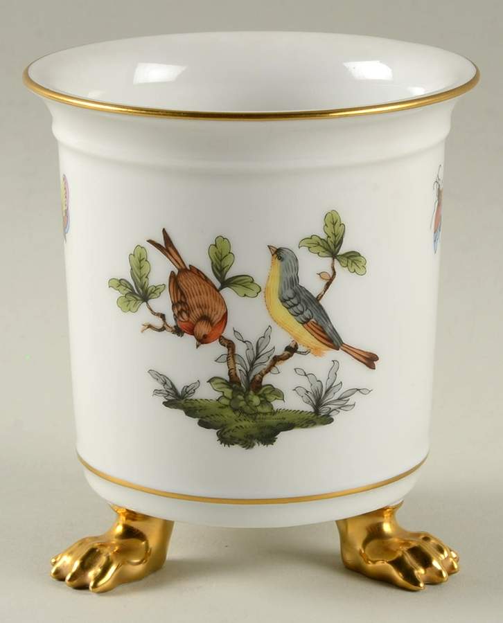 Rothschild Bird (RO) 4" Claw Footed Vase by Herend-1