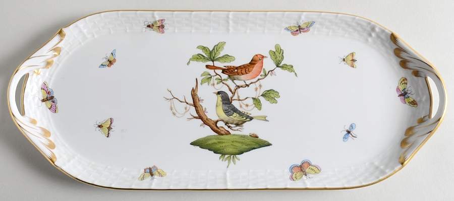 Rothschild Bird (RO) 14" Sandwich Tray by Herend-1