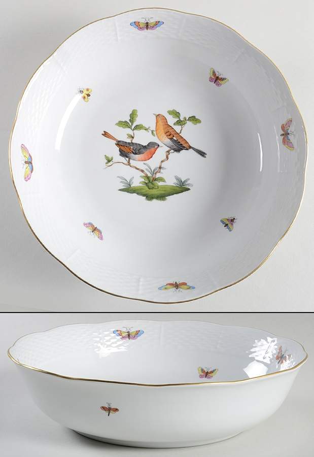 Rothschild Bird (RO) 10" Round Vegetable Bowl by Herend-1