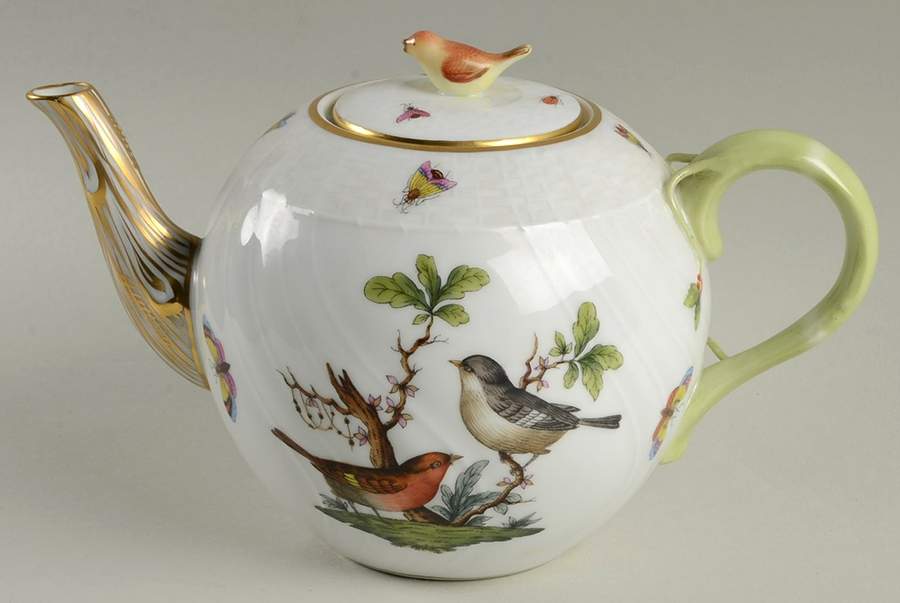 Rothschild Bird (RO) Individual Teapot & Lid by Herend-1