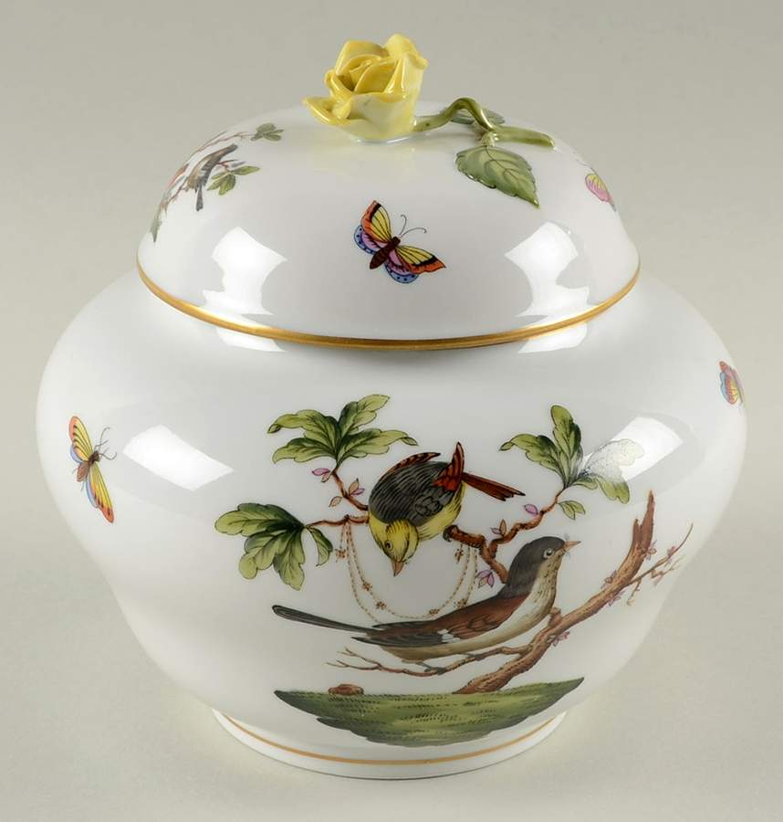 Rothschild Bird (RO) Ginger Jar & Lid by Herend-1