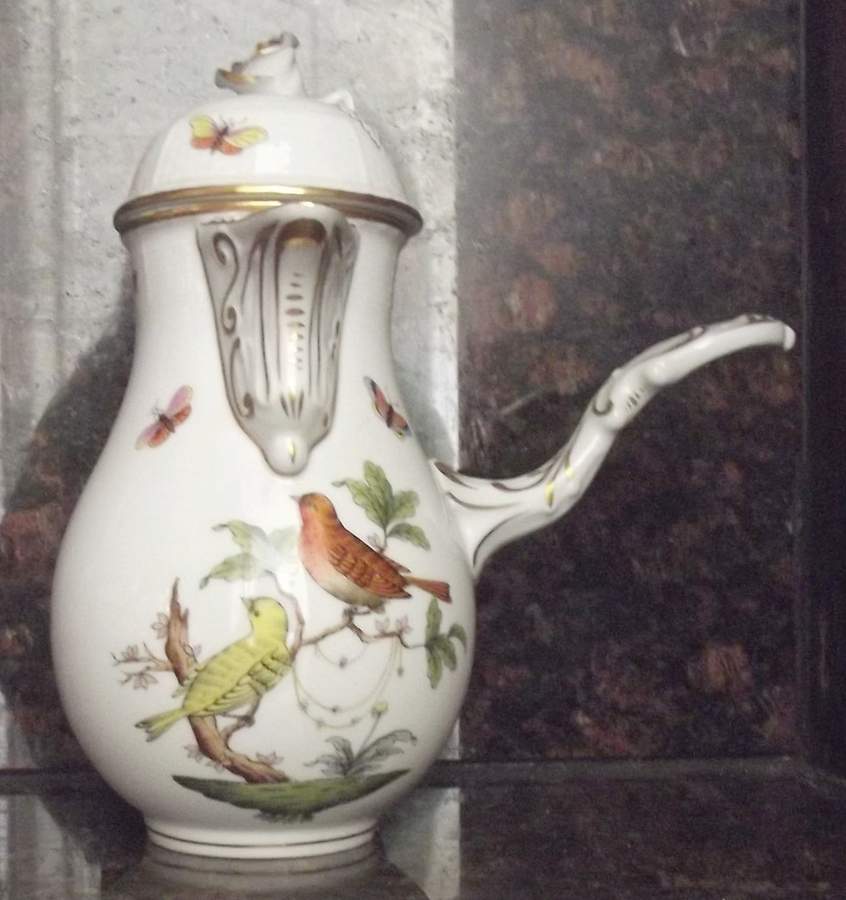 Rothschild Bird (RO) Chocolate Pot & Lid by Herend-1