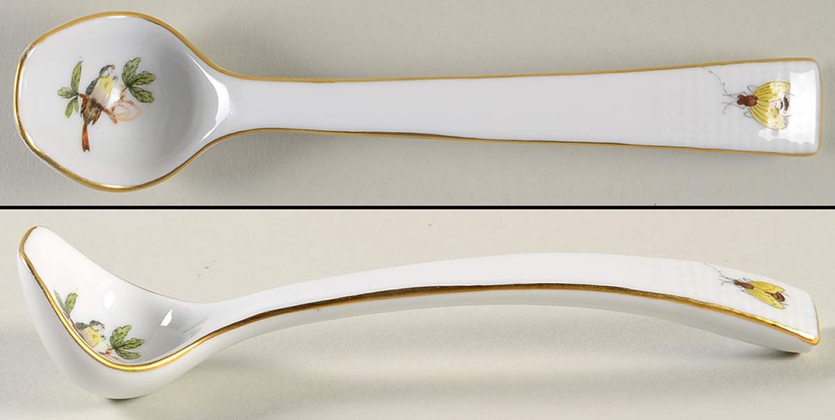 Rothschild Bird (RO) Cream/Mayonnaise Ladle Solid Piece by Herend-1