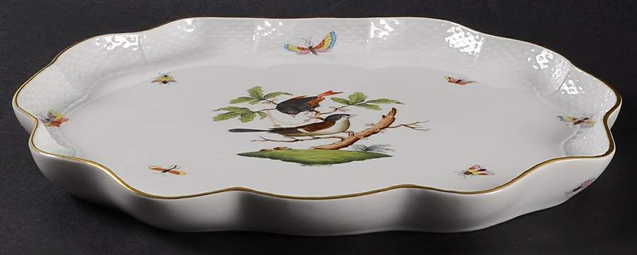 Rothschild Bird (RO) 11" Oblong Tray by Herend-1