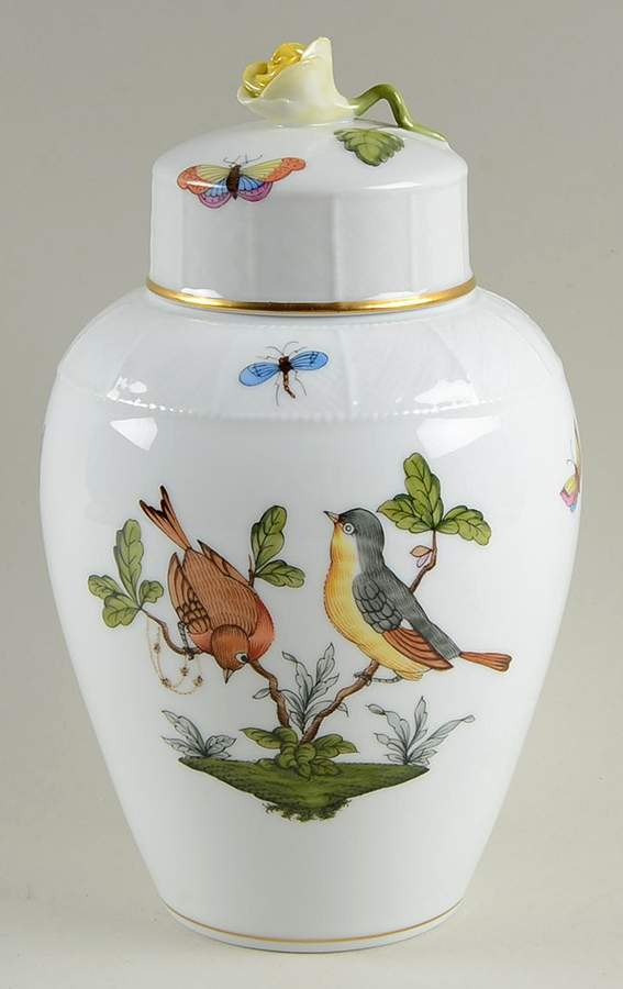Rothschild Bird (RO) Large Ginger Jar & Lid by Herend-1