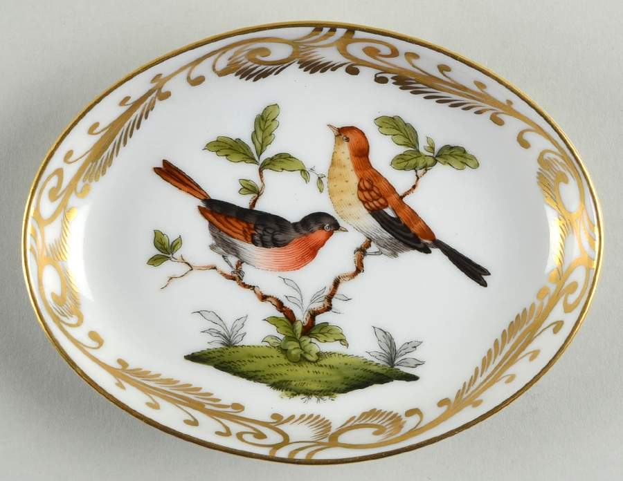 Rothschild Bird (RO) 4" Oval Ashtray by Herend-1