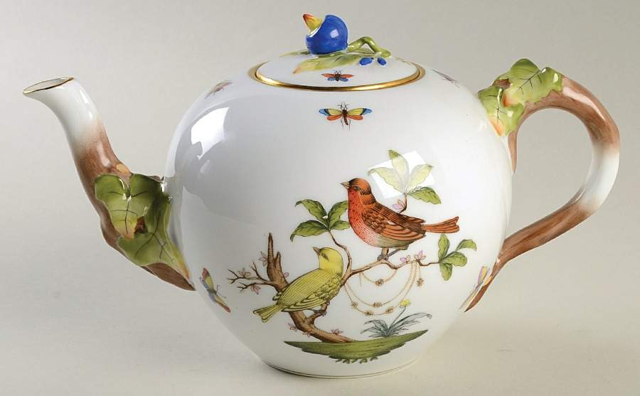 Rothschild Bird (RO) Teapot & Lid by Herend-1