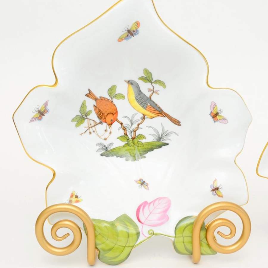 Rothschild Bird (RO) Extra Large Leaf Dish by Herend-1
