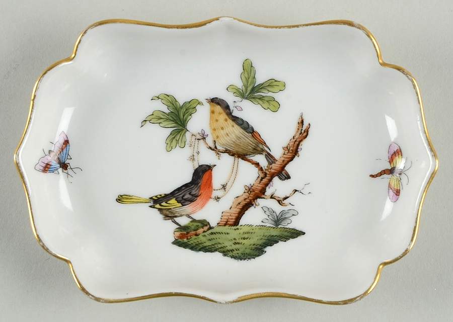 Rothschild Bird (RO) 4" Rectangular Ashtray by Herend-1