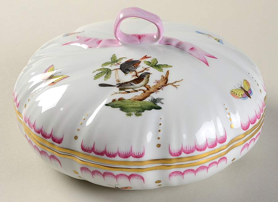 Rothschild Bird (RO) 6" Candy Box with Lid by Herend-1