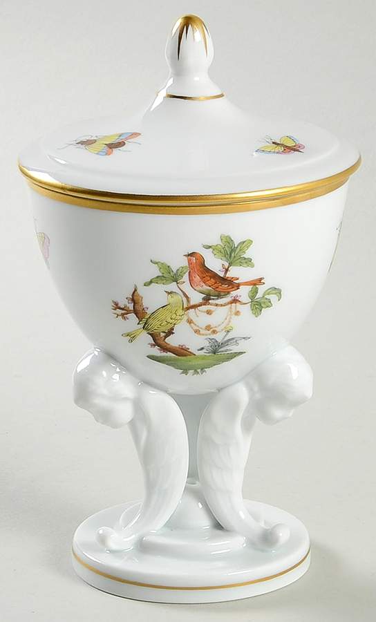 Rothschild Bird (RO) Round Trinket Box & Lid by Herend-1