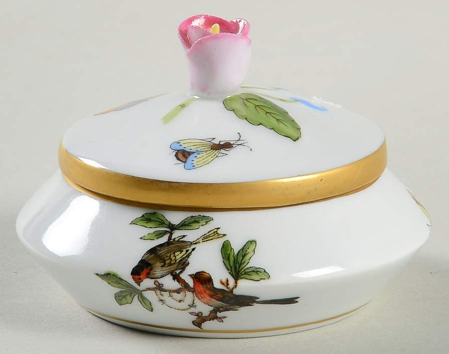 Rothschild Bird (RO) Trinket Box & Lid by Herend-1