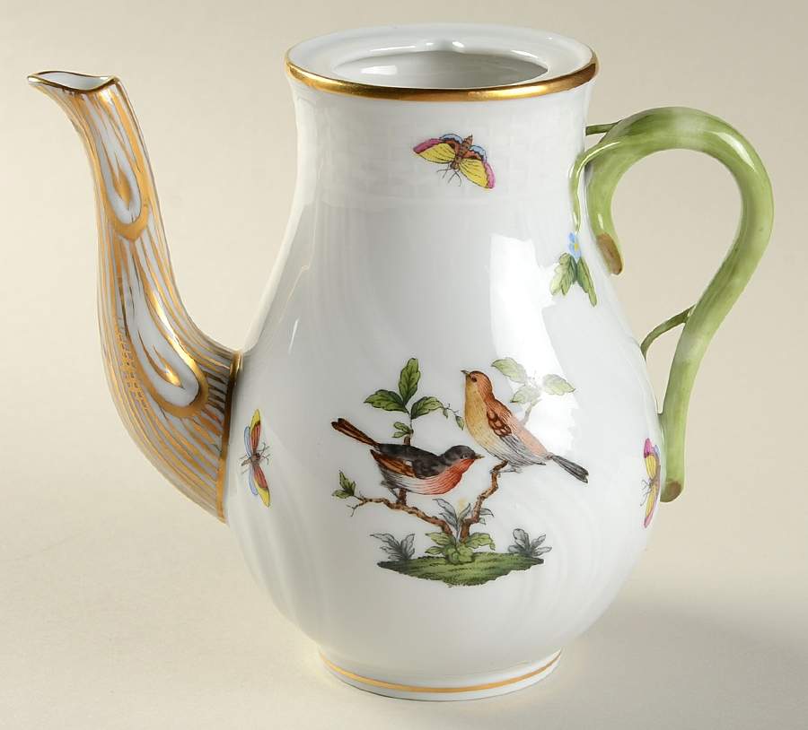 Rothschild Bird (RO) Miniature Coffee Pot No Lid by Herend-1