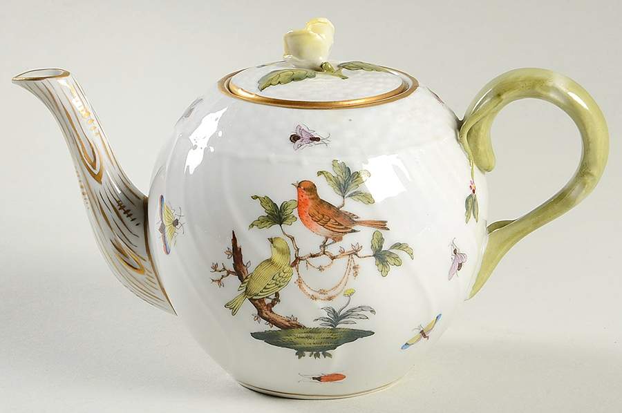 Rothschild Bird (RO) Individual Teapot & Lid by Herend-1