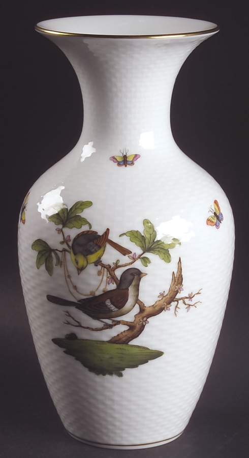 Rothschild Bird (RO) 10" Flared Vase by Herend-1