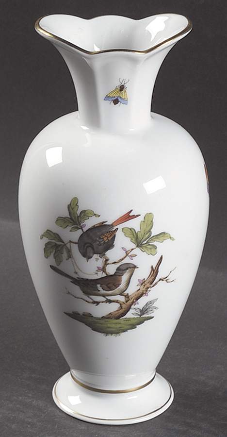 Rothschild Bird (RO) 7" Octagonal Vase by Herend-1