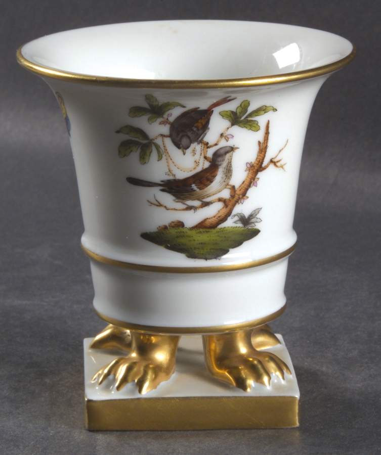 Rothschild Bird (RO) 3" Small Claw Footed Vase by Herend-1