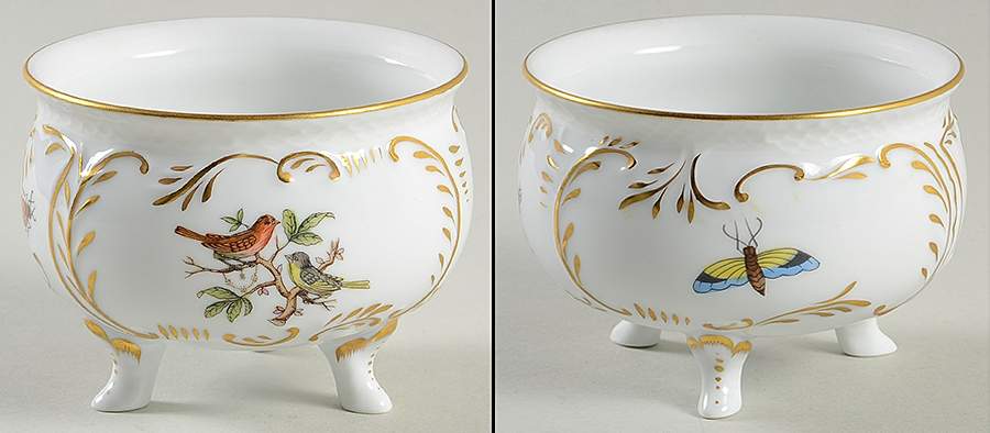 Rothschild Bird (RO) 3" 3 Toed Bon Bon No Lid by Herend-1