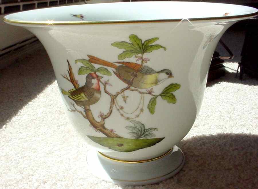 Rothschild Bird (RO) 6" Footed Vase by Herend-1