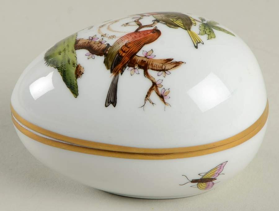 Rothschild Bird (RO) 2" Egg Box & Lid by Herend-1