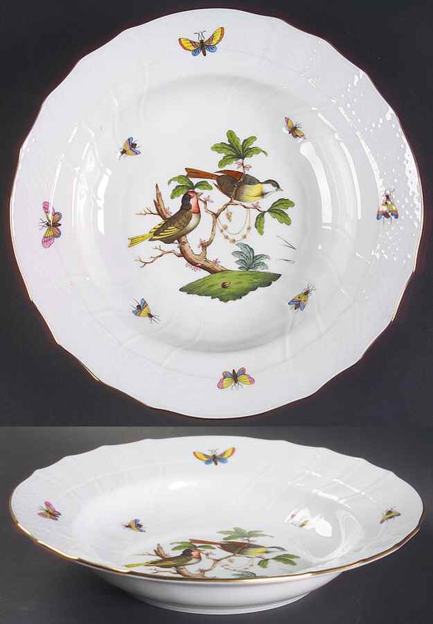 Rothschild Bird (RO) Large Rim Soup Bowl by Herend-1