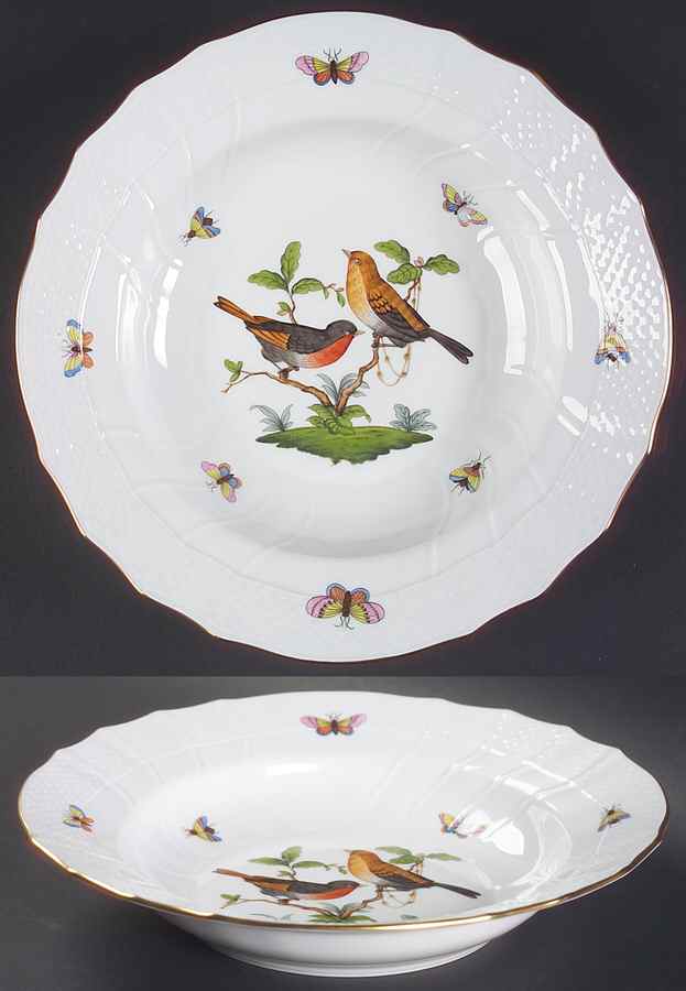 Rothschild Bird (RO) Large Rim Soup Bowl by Herend-1