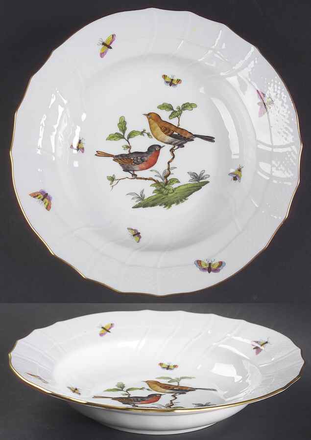 Rothschild Bird (RO) Large Rim Soup Bowl by Herend-1