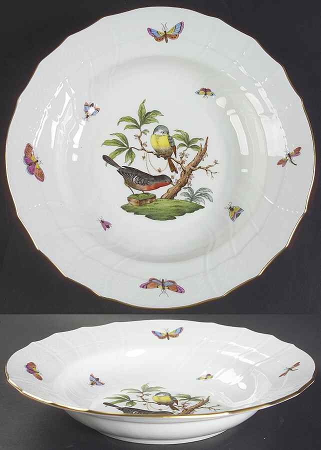 Rothschild Bird (RO) Large Rim Soup Bowl by Herend-1