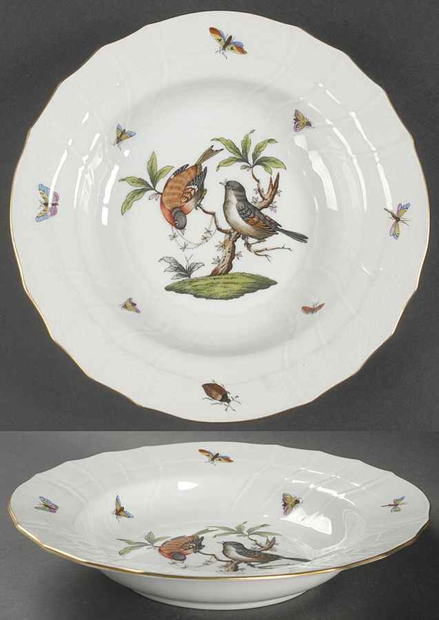 Rothschild Bird (RO) Large Rim Soup Bowl by Herend-1