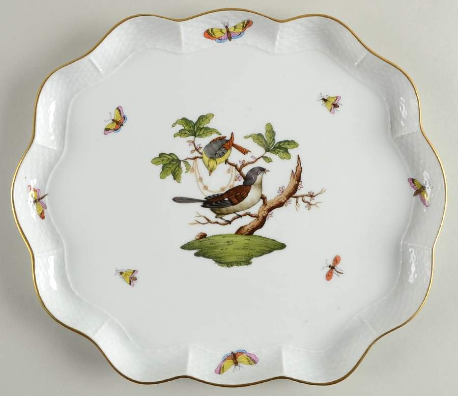 Rothschild Bird (RO) 11" Oblong Tray by Herend-1