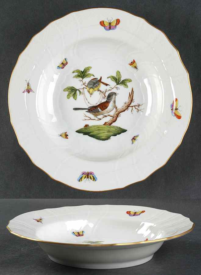Rothschild Bird (RO) Large Rim Soup Bowl by Herend-1