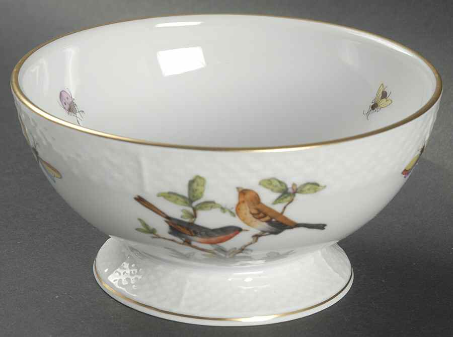 Rothschild Bird (RO) Footed Dessert Bowl by Herend-1