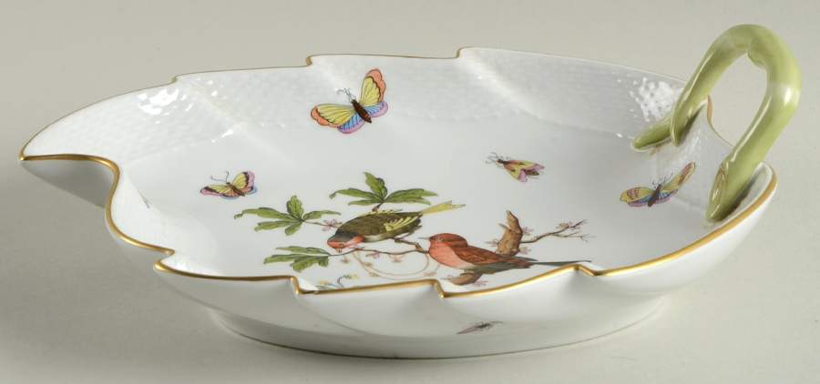Rothschild Bird (RO) 9" Leaf Dish by Herend-1