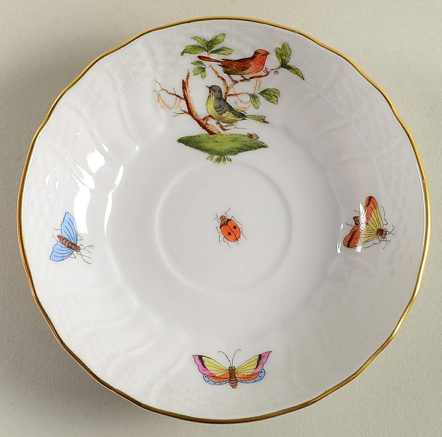 Rothschild Bird (RO) Saucer for Flat Demitasse Cup by Herend-1