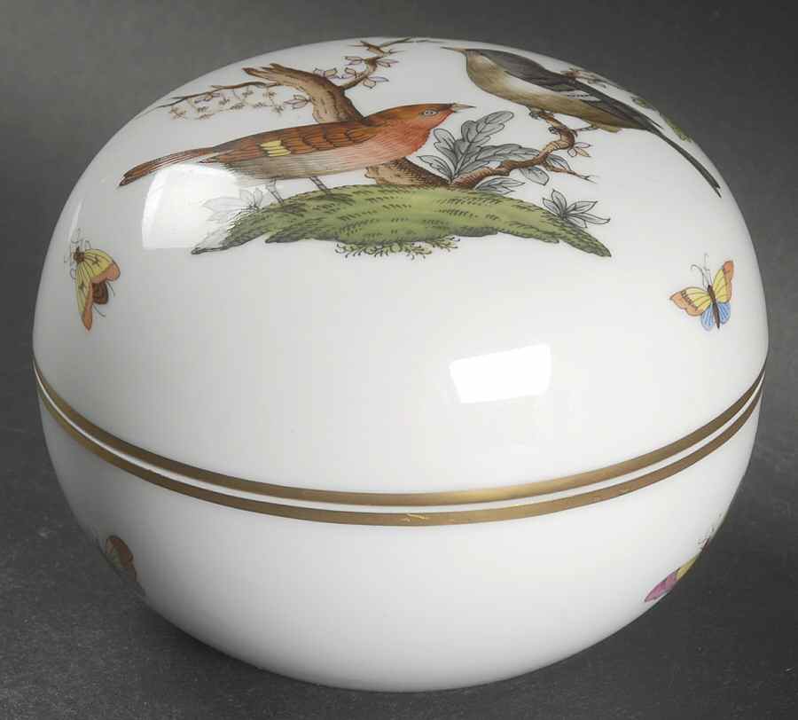 Rothschild Bird (RO) 4" Round Box & Lid by Herend-1