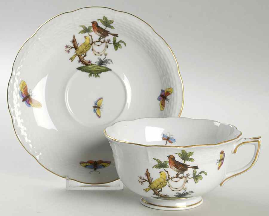 Rothschild Bird (RO) Breakfast Cup & Saucer Set by Herend-1