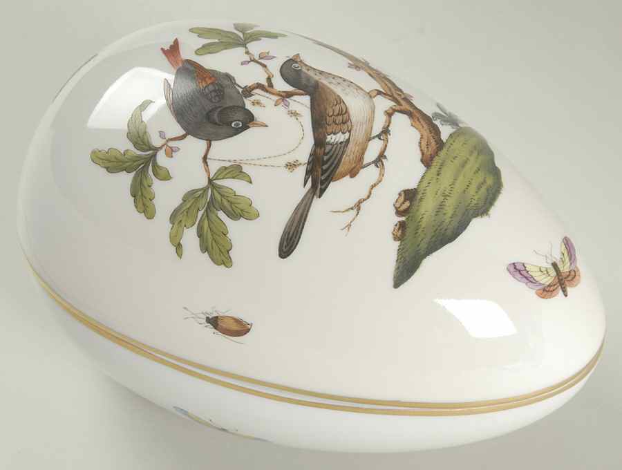 Rothschild Bird (RO) Large Egg Bon Bon & Lid by Herend-1