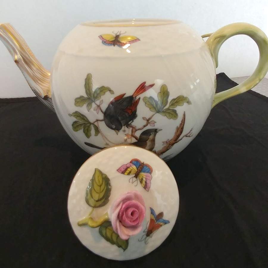 Rothschild Bird (RO) Lid for Teapot by Herend-1