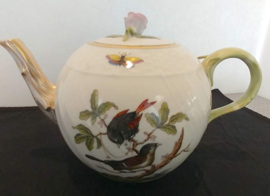 Rothschild Bird (RO) Teapot & Lid by Herend-1