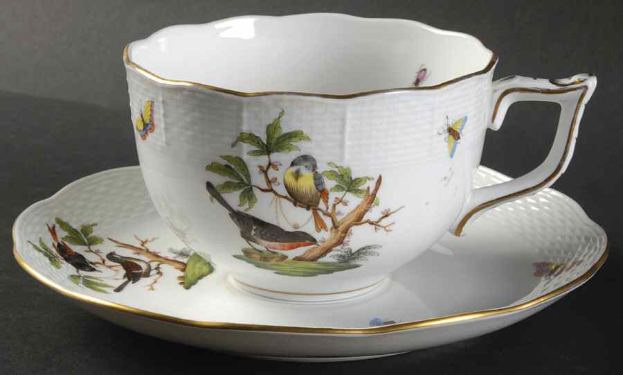 Rothschild Bird (RO) Soup Cup & Saucer Set by Herend-1