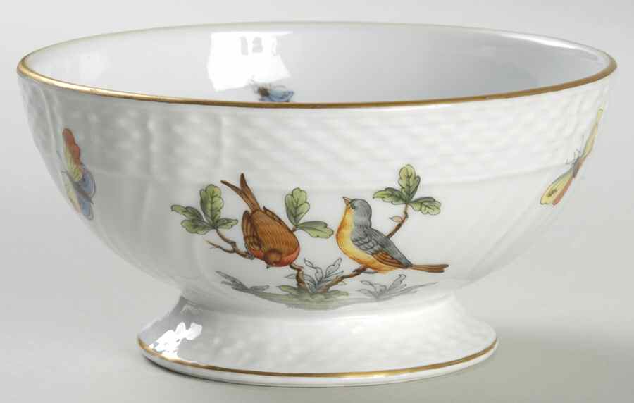 Rothschild Bird (RO) Footed Dessert Bowl by Herend-1