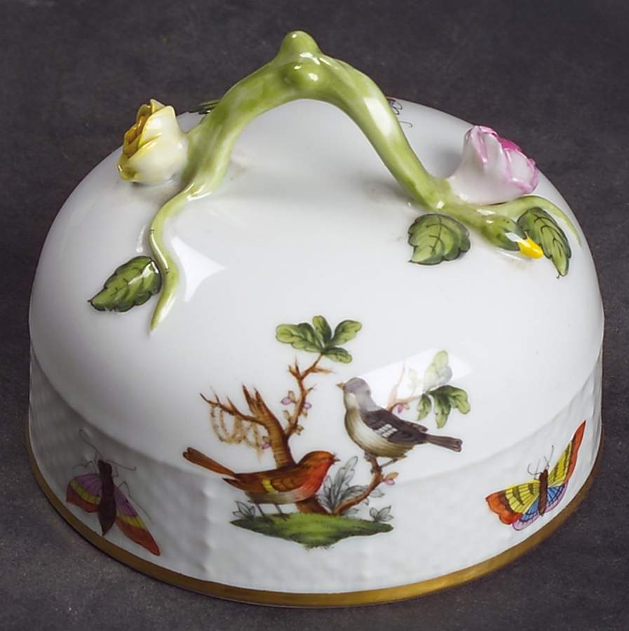 Rothschild Bird (RO) Lid for Round Cheese Dish by Herend-1