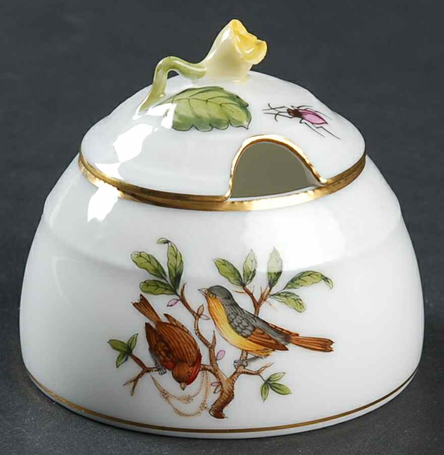 Rothschild Bird (RO) Honey Pot & Lid by Herend-1