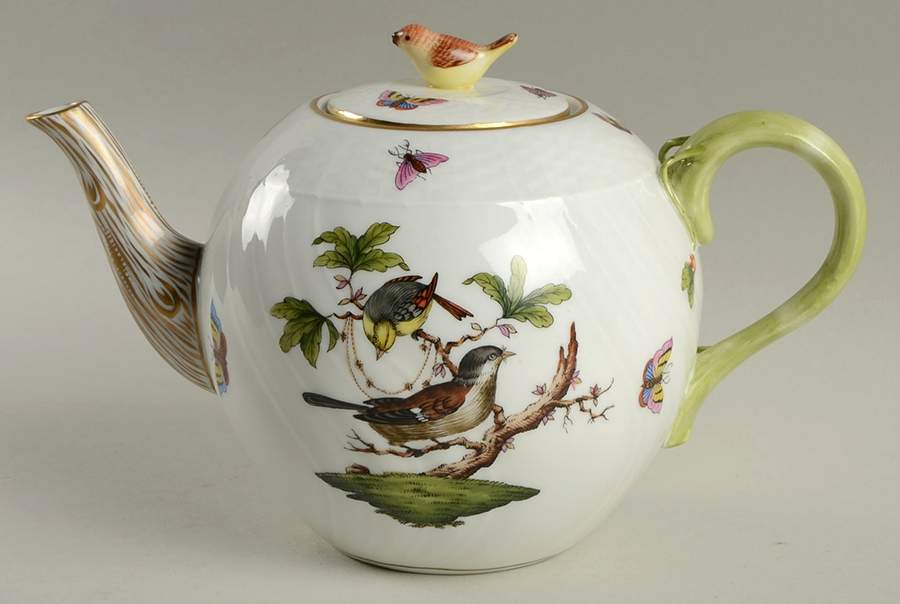 Rothschild Bird (RO) Teapot & Lid by Herend-1